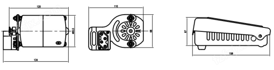 HF系列缝纫机电机外形尺寸图